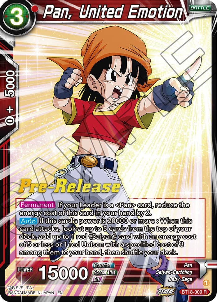 Pan, United Emotion — Dawn of the Z-Legends Pre-Release Cards card