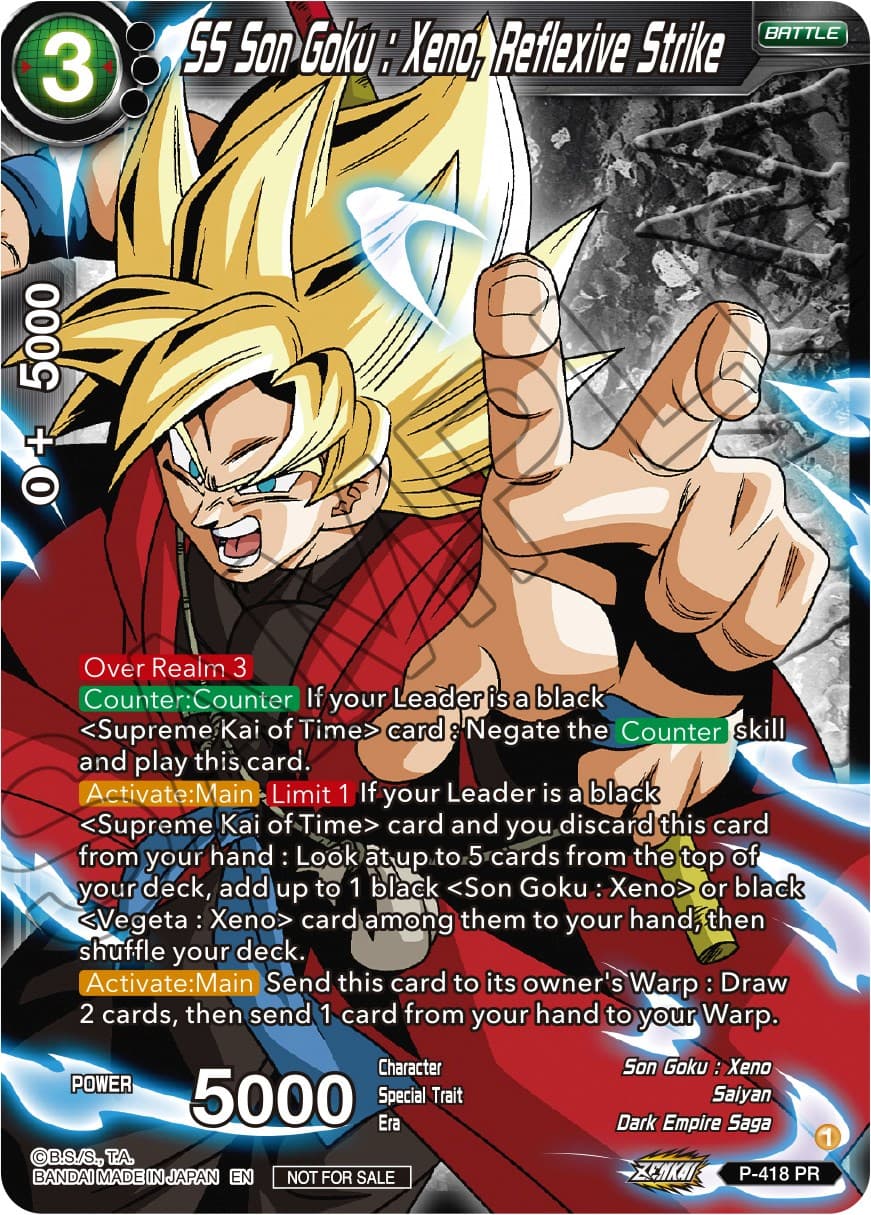 SS Son Goku: Xeno, Reflexive Strike (Zenkai Series Tournament Pack Vol.1 Winner) — Tournament Promotion Cards card