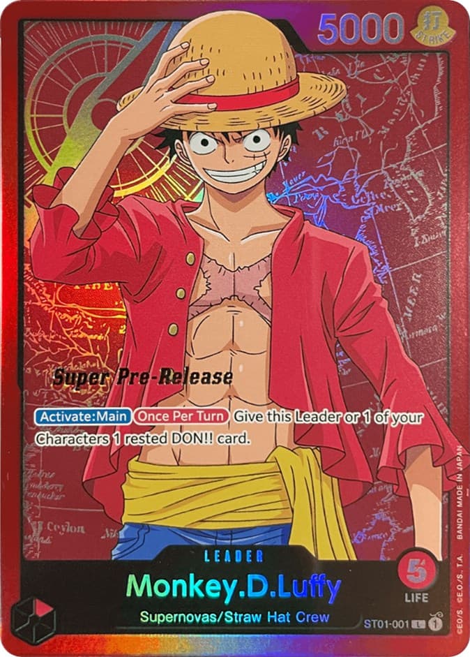 Monkey.D.Luffy (001) — Super Pre-Release Starter Deck 1: Straw Hat Crew card