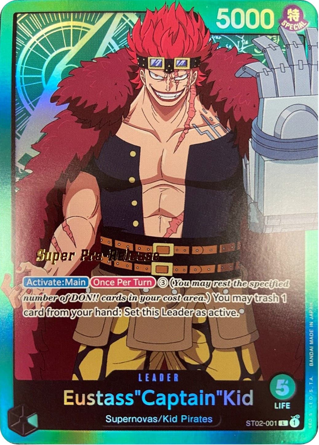Eustass"Captain"Kid (001) — Super Pre-Release Starter Deck 2: Worst Generation card