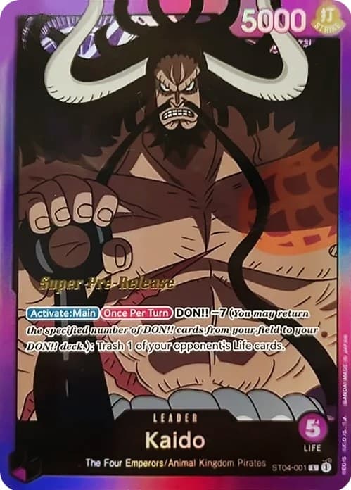 Kaido (001) — Super Pre-Release Starter Deck 4: Animal Kingdom Pirates card