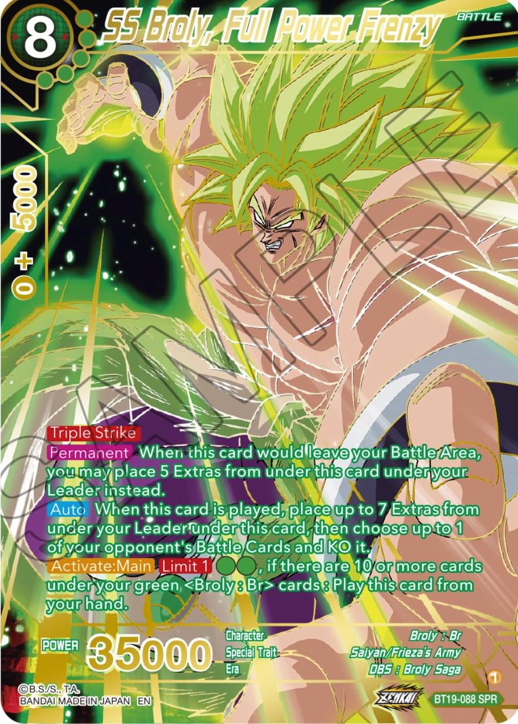 SS Broly, Full Power Frenzy (SPR) — Fighter's Ambition card