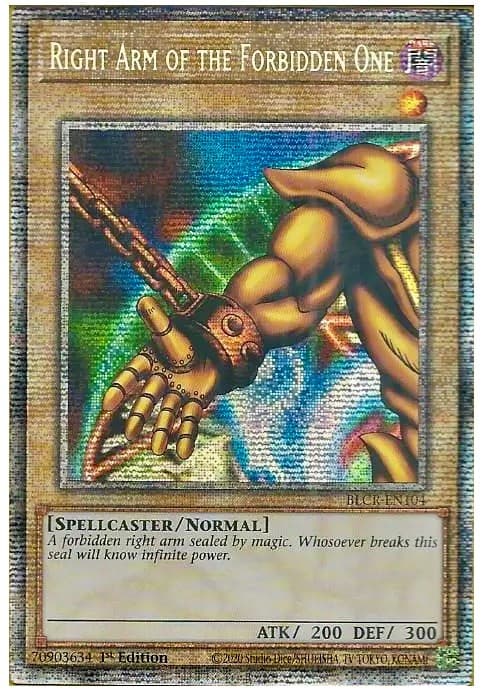 Right Arm of the Forbidden One (Starlight Rare) — Battles of Legend: Crystal Revenge card