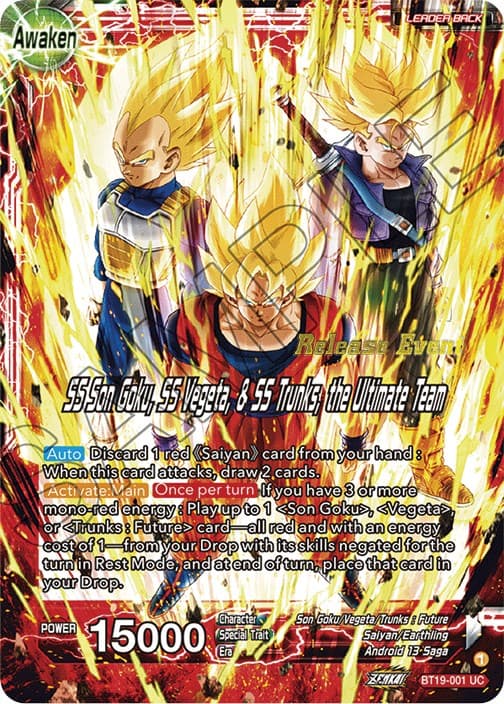 Son Goku & Vegeta & Trunks // SS Son Goku, SS Vegeta, & SS Trunks, the Ultimate Team (Fighter's Ambition Holiday Pack) — Tournament Promotion Cards card