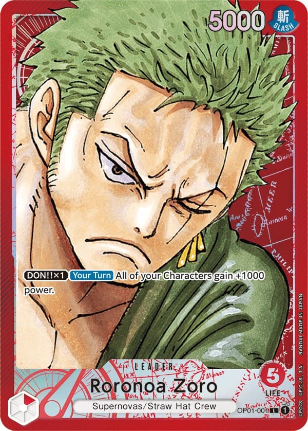 Roronoa Zoro (001) (Parallel) — Romance Dawn card