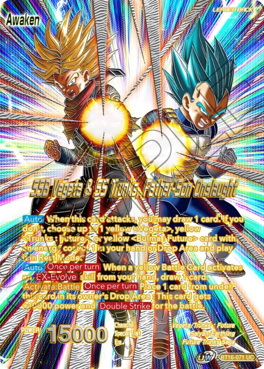 Trunks // SSB Vegeta & SS Trunks, Father-Son Onslaught — Collector's Selection Vol. 3 card