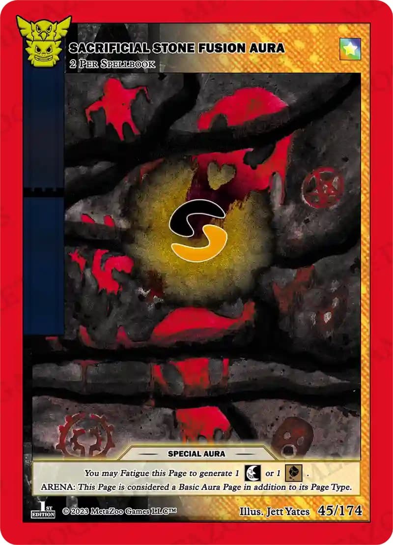 Sacrificial Stone Fusion Aura — Native: First Edition card