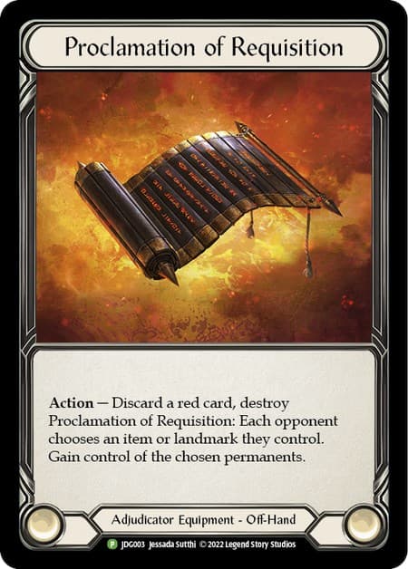 Proclamation of Requisition - JDG003 — Flesh and Blood: Promo Cards card