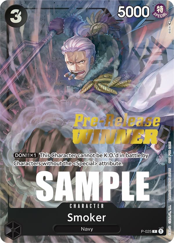 Smoker (Pre-Release) [Winner] — One Piece Promotion Cards card
