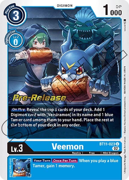 Veemon — Dimensional Phase Pre-Release Cards card