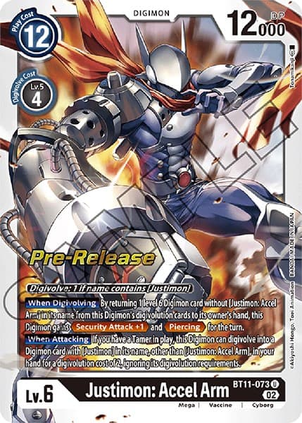 Justimon: Accel Arm — Dimensional Phase Pre-Release Cards card