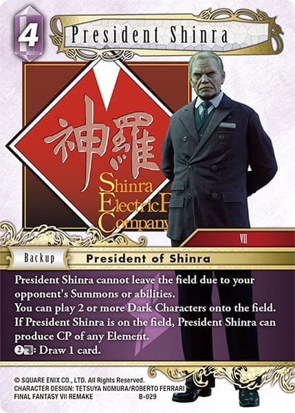 President Shinra — Boss Deck: Final Fantasy VII card