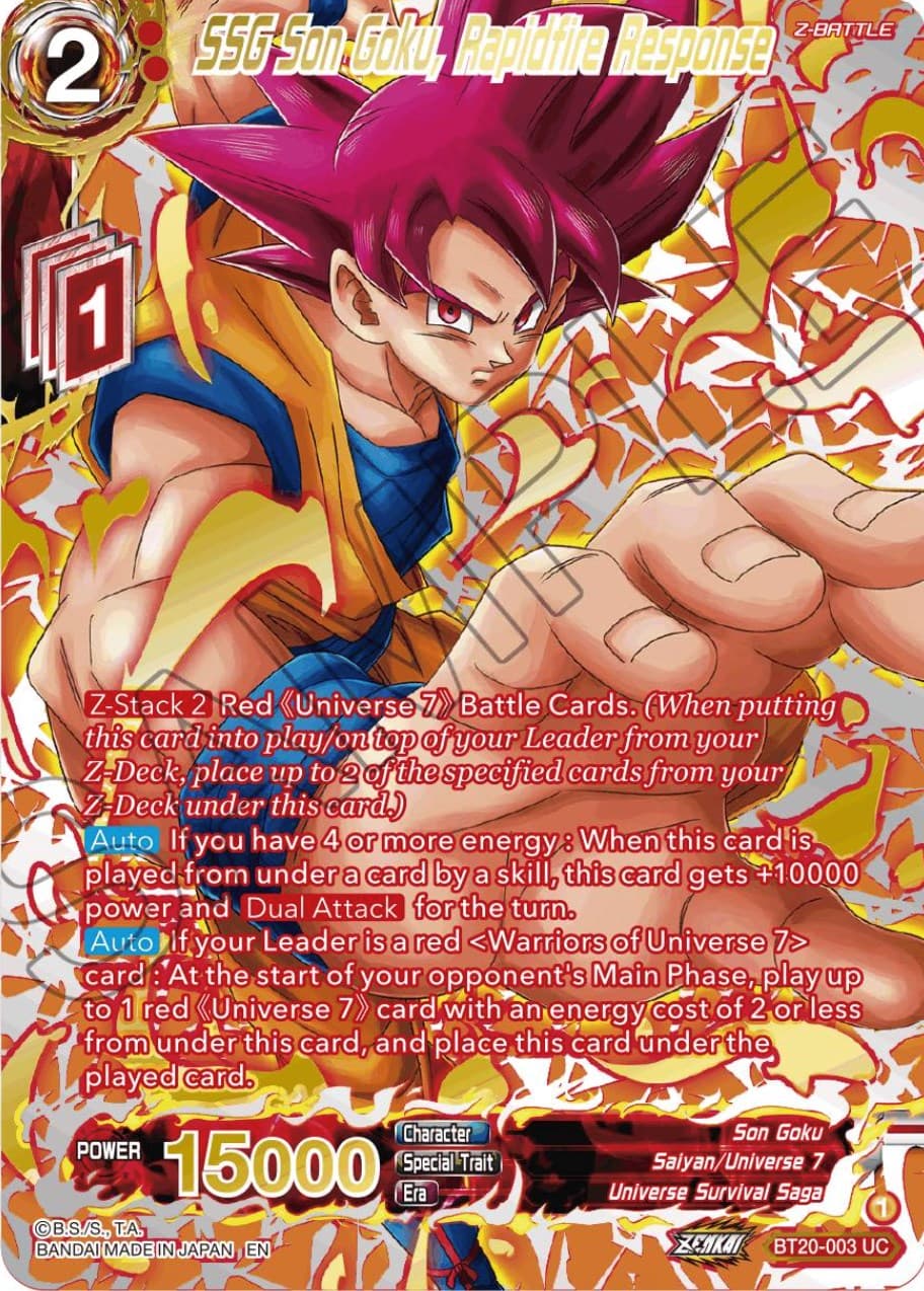 SSG Son Goku, Rapidfire Response (Gold-Stamped) — Power Absorbed card