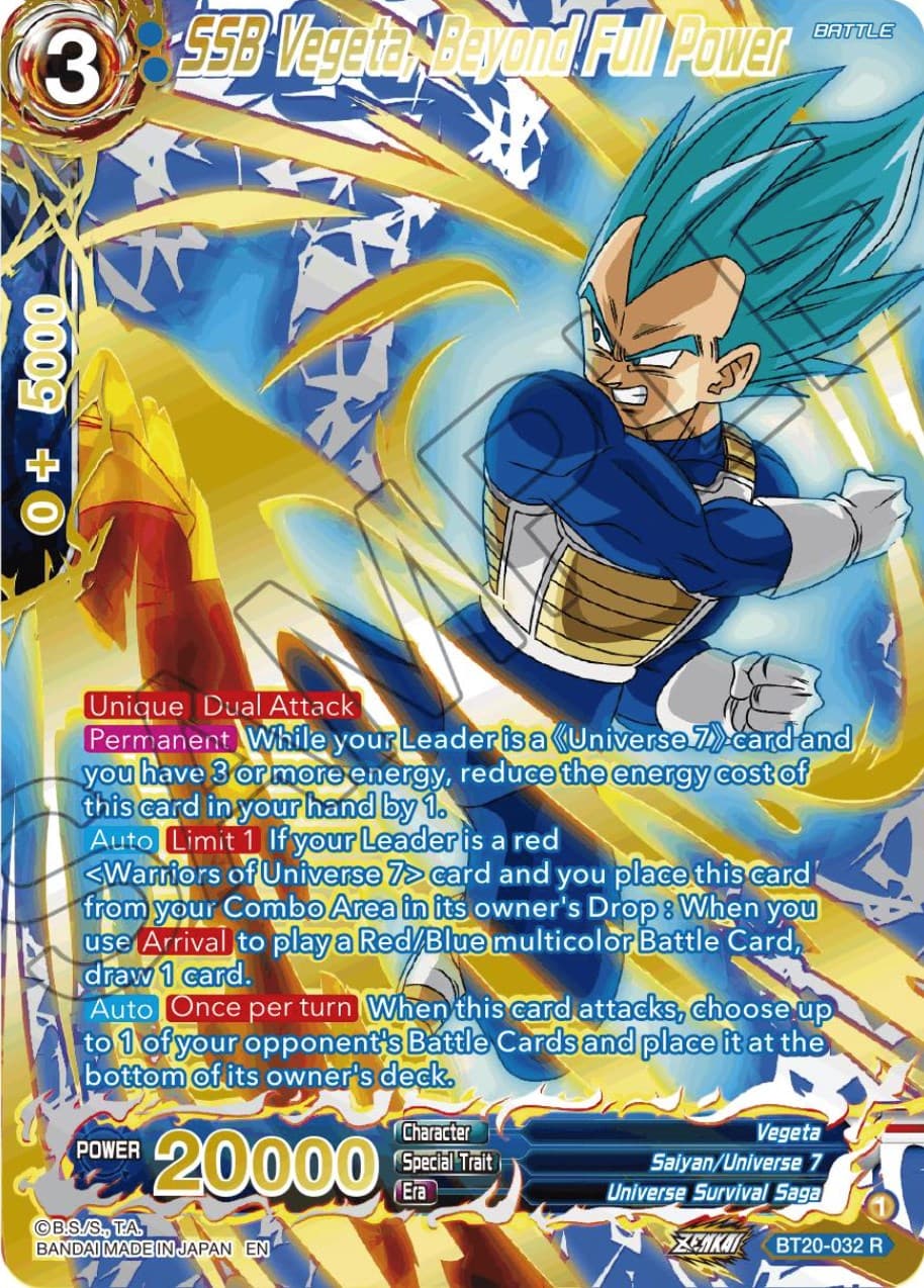 SSB Vegeta, Beyond Full Power (Gold-Stamped) — Power Absorbed card