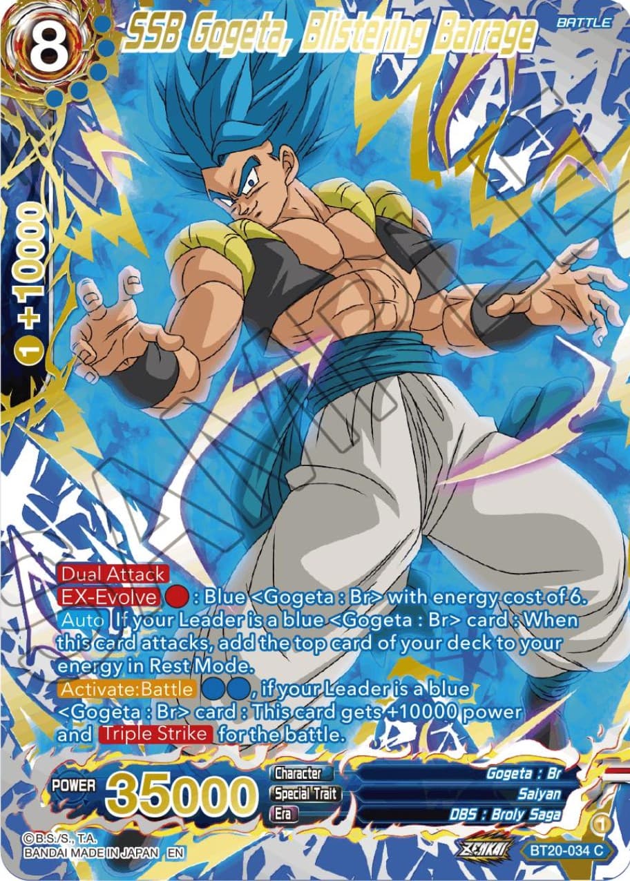 SSB Gogeta, Blistering Barrage (Gold-Stamped) — Power Absorbed card