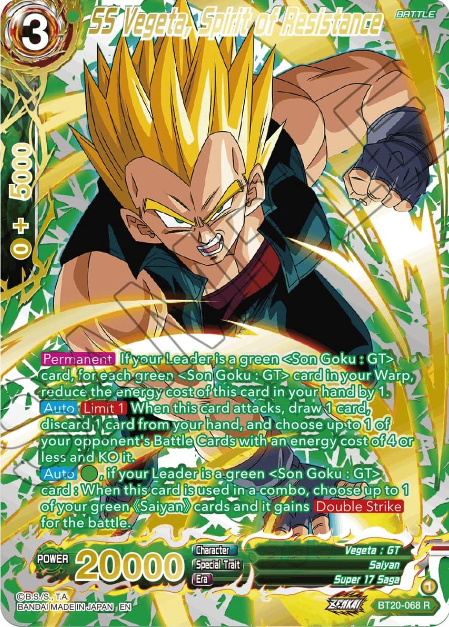 SS Vegeta, Spirit of Resistance (Gold-Stamped) — Power Absorbed card