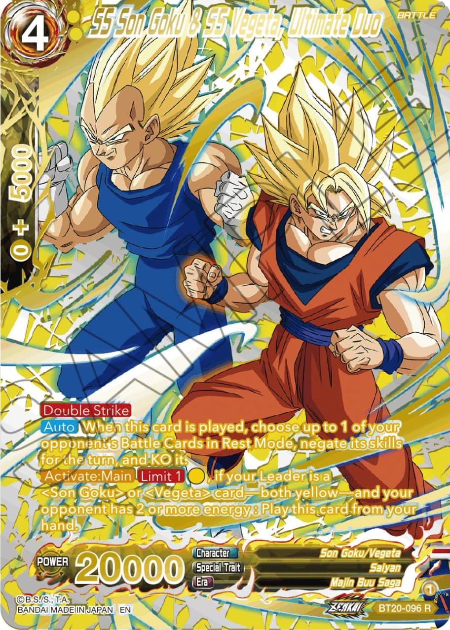 SS Son Goku & SS Vegeta, Ultimate Duo (Gold-Stamped) — Power Absorbed card