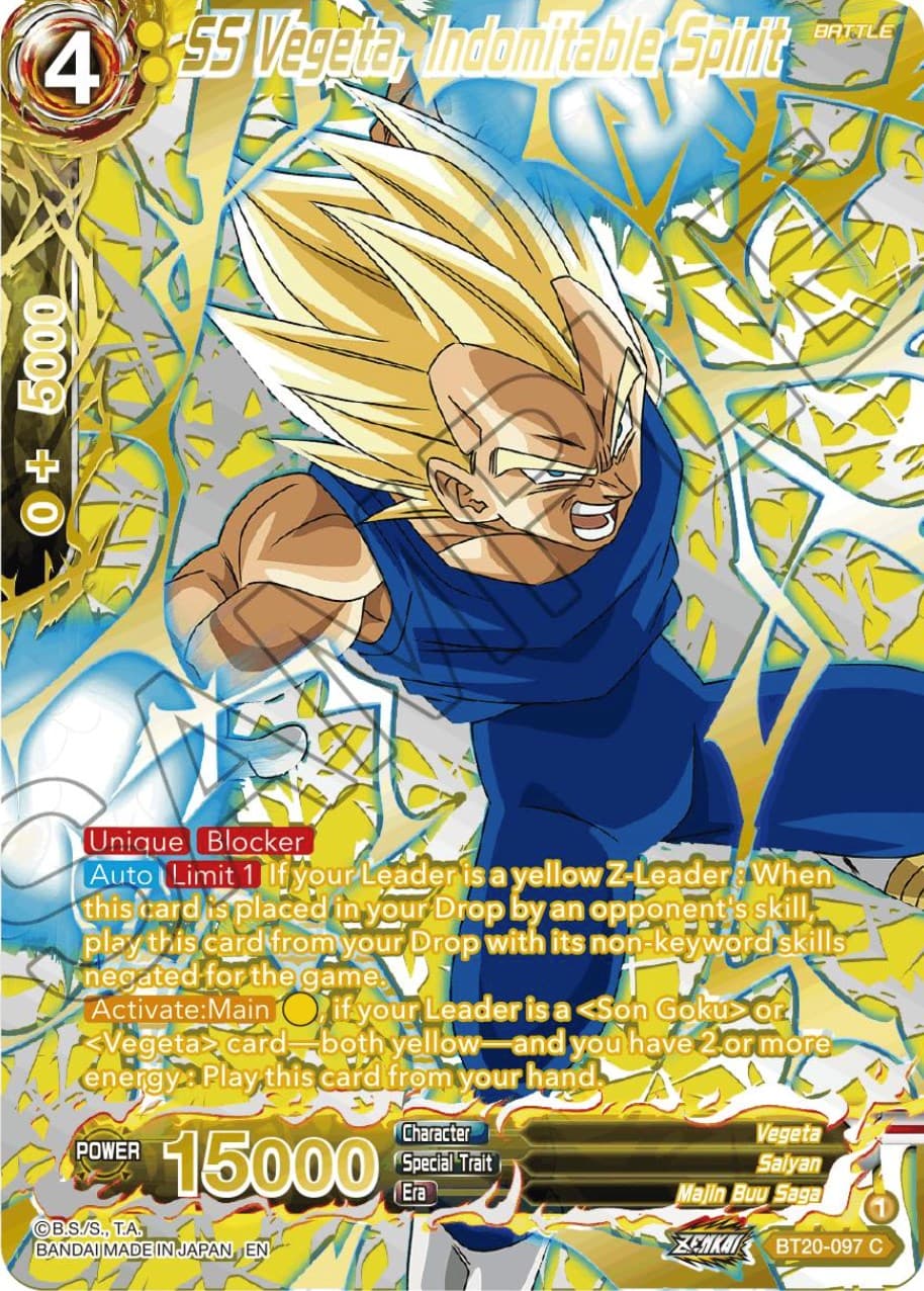 SS Vegeta, Indomitable Spirit (Gold-Stamped) — Power Absorbed card