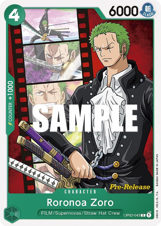 Roronoa Zoro — Paramount War Pre-Release Cards card