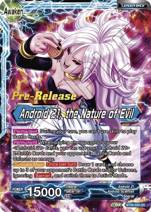 Android 21 // Android 21, the Nature of Evil — Power Absorbed Pre-Release Cards card