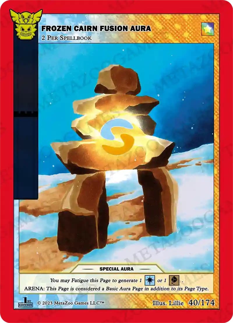 Frozen Cairn Fusion Aura — Native: First Edition card