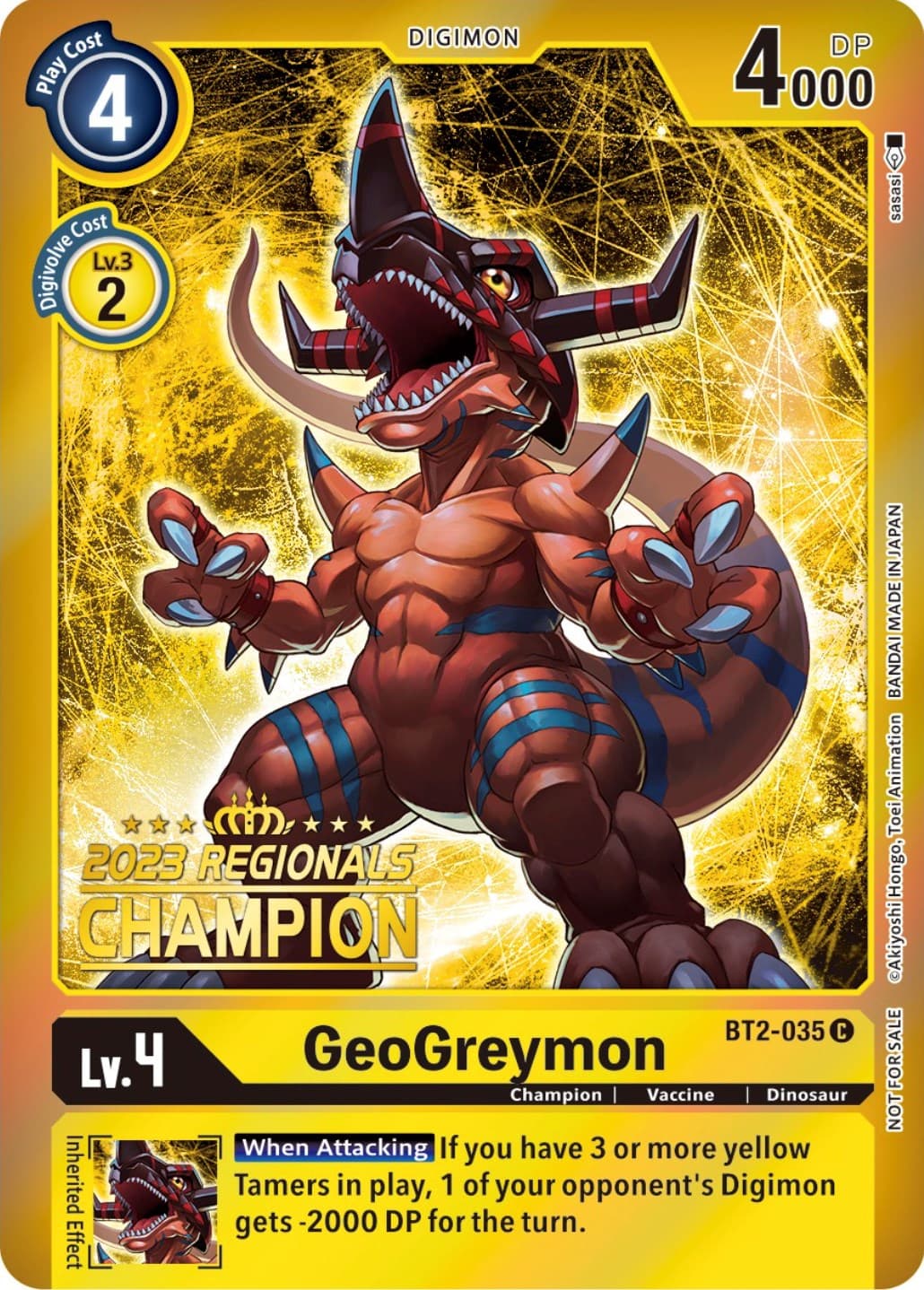 GeoGreymon (2023 Regionals Champion) — Release Special Booster 1.5 card