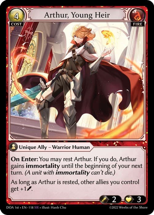 Arthur, Young Heir — Dawn of Ashes 1st Edition card