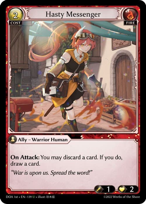 Hasty Messenger — Dawn of Ashes 1st Edition card