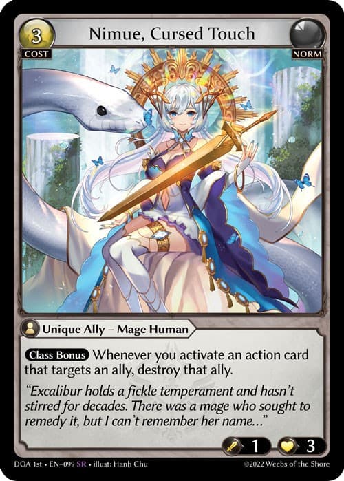 Nimue, Cursed Touch — Dawn of Ashes 1st Edition card