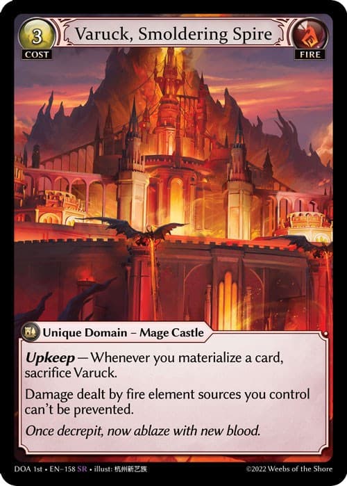 Varuck, Smoldering Spire — Dawn of Ashes 1st Edition card