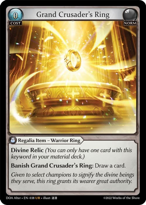 Grand Crusader's Ring — Dawn of Ashes Alter Edition card