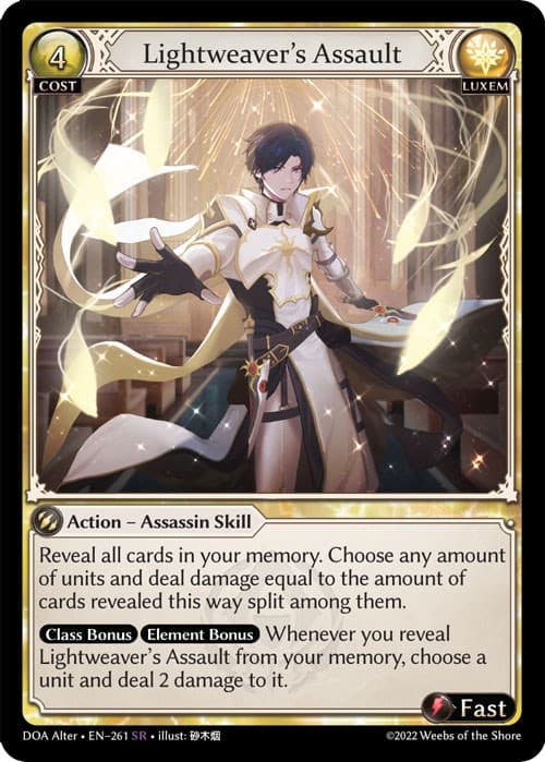 Lightweaver's Assault — Dawn of Ashes Alter Edition card