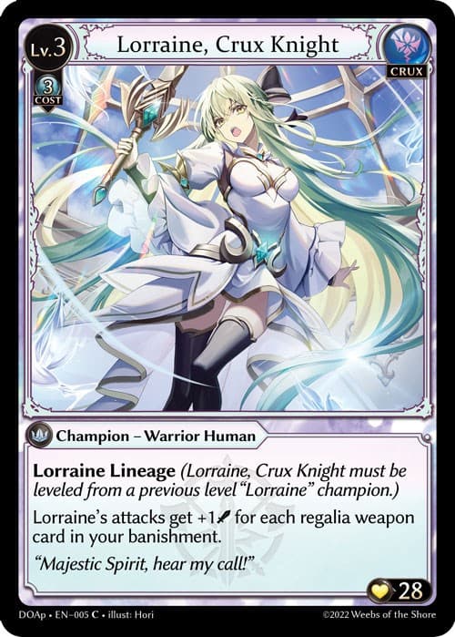 Lorraine, Crux Knight — Dawn of Ashes Prelude card