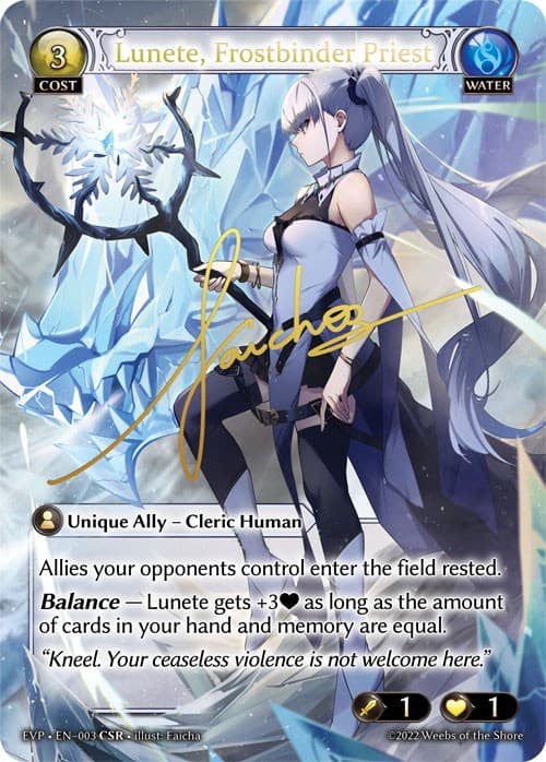 Lunete, Frostbinder Priest — Dawn of Ashes Event Pack card
