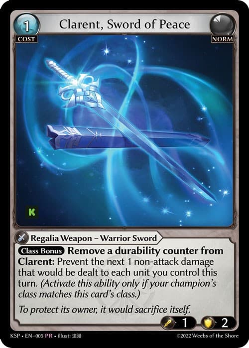 Clarent, Sword of Peace — Kickstarter Promotional Cards card