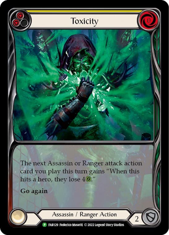 Toxicity (Yellow) - FAB129 — Flesh and Blood: Promo Cards card