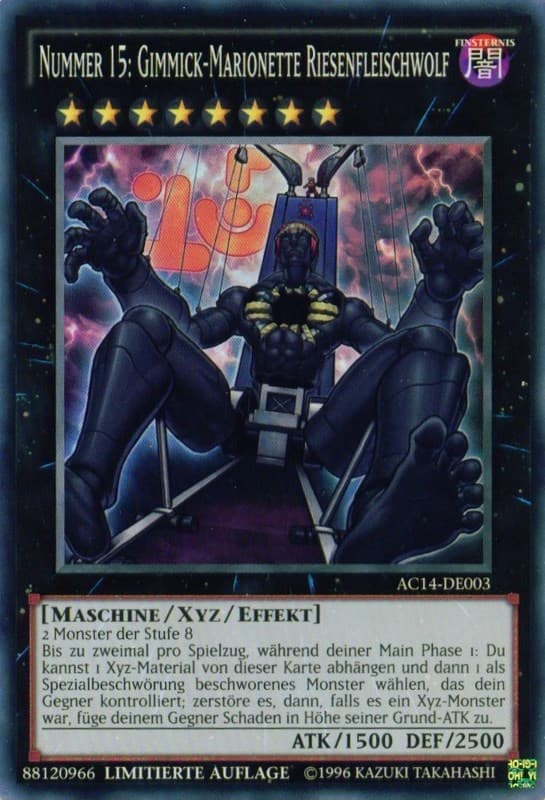 Number 15: Gimmick Puppet Giant Grinder (German) - "Nummer 15: Gimmick-Marionette Riesenfleischwolf" — Advent Calendar 2014 (Adventskalender ZEXAL-Edition) card
