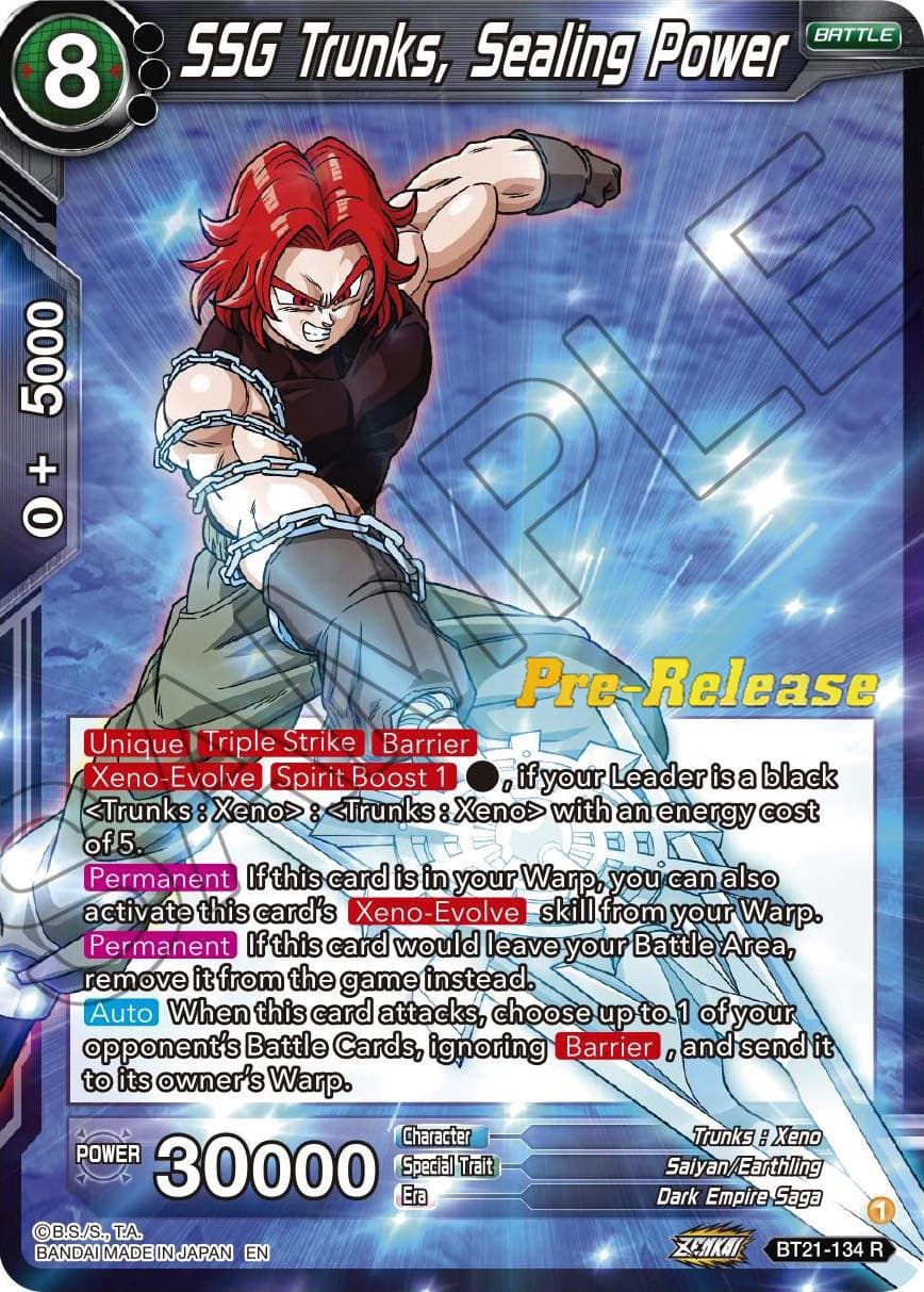 SSG Trunks, Sealing Power — Wild Resurgence Pre-Release Cards card