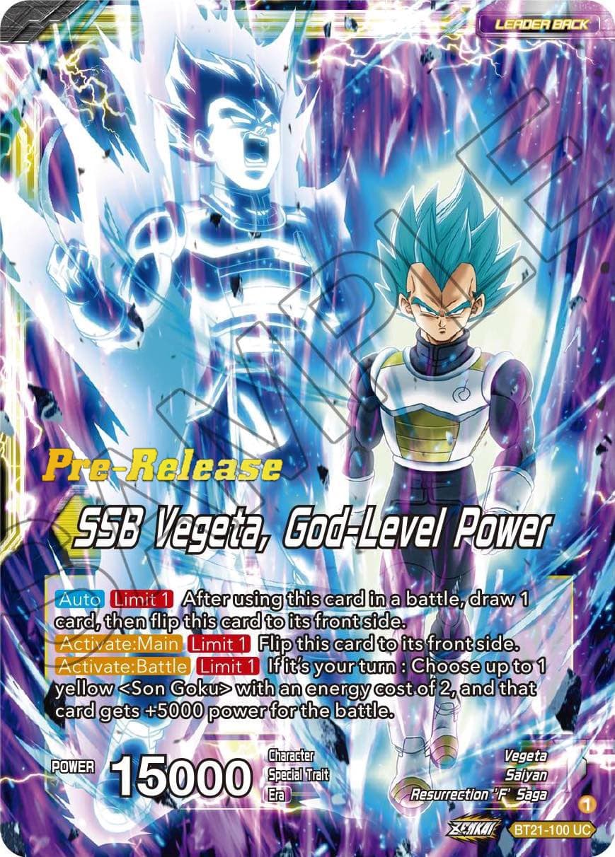 SSB Son Goku // SSB Vegeta, God-Level Power — Wild Resurgence Pre-Release Cards card