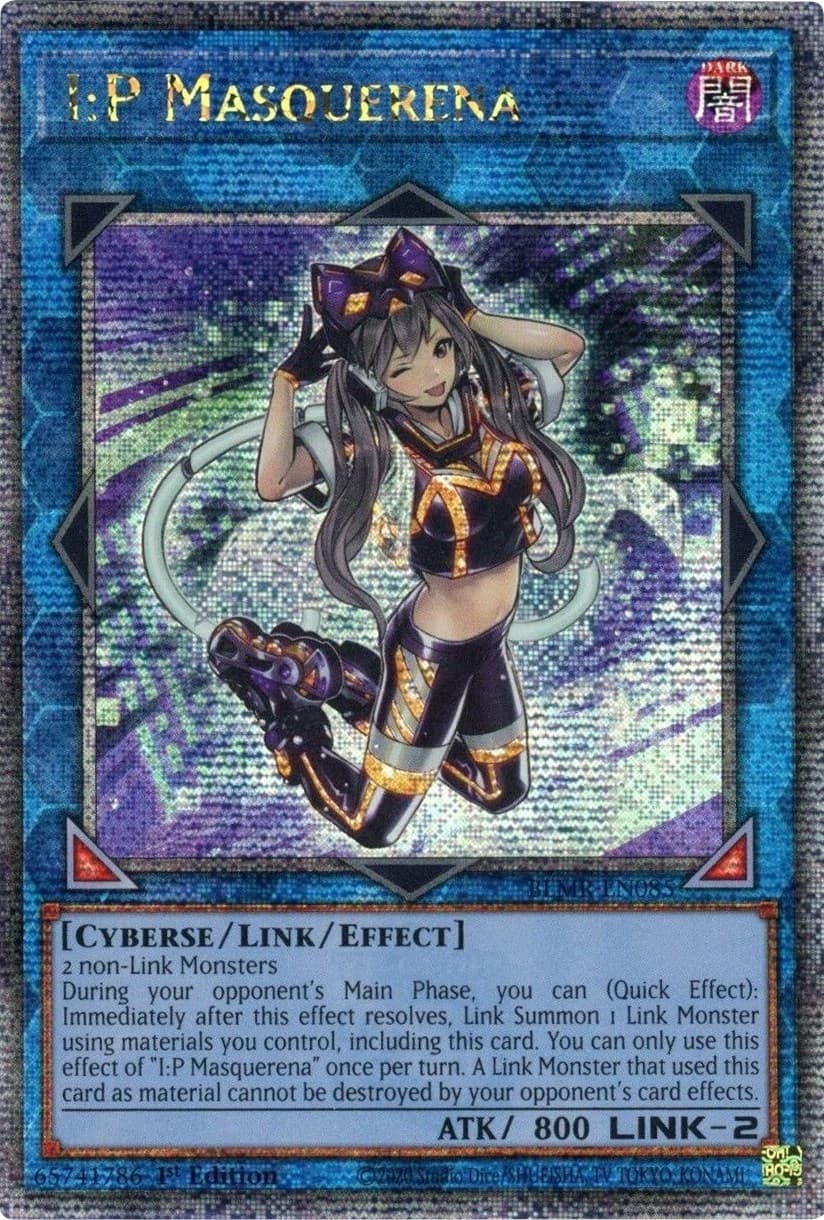 I:P Masquerena (Quarter Century Secret Rare) — Battles of Legend: Monstrous Revenge card