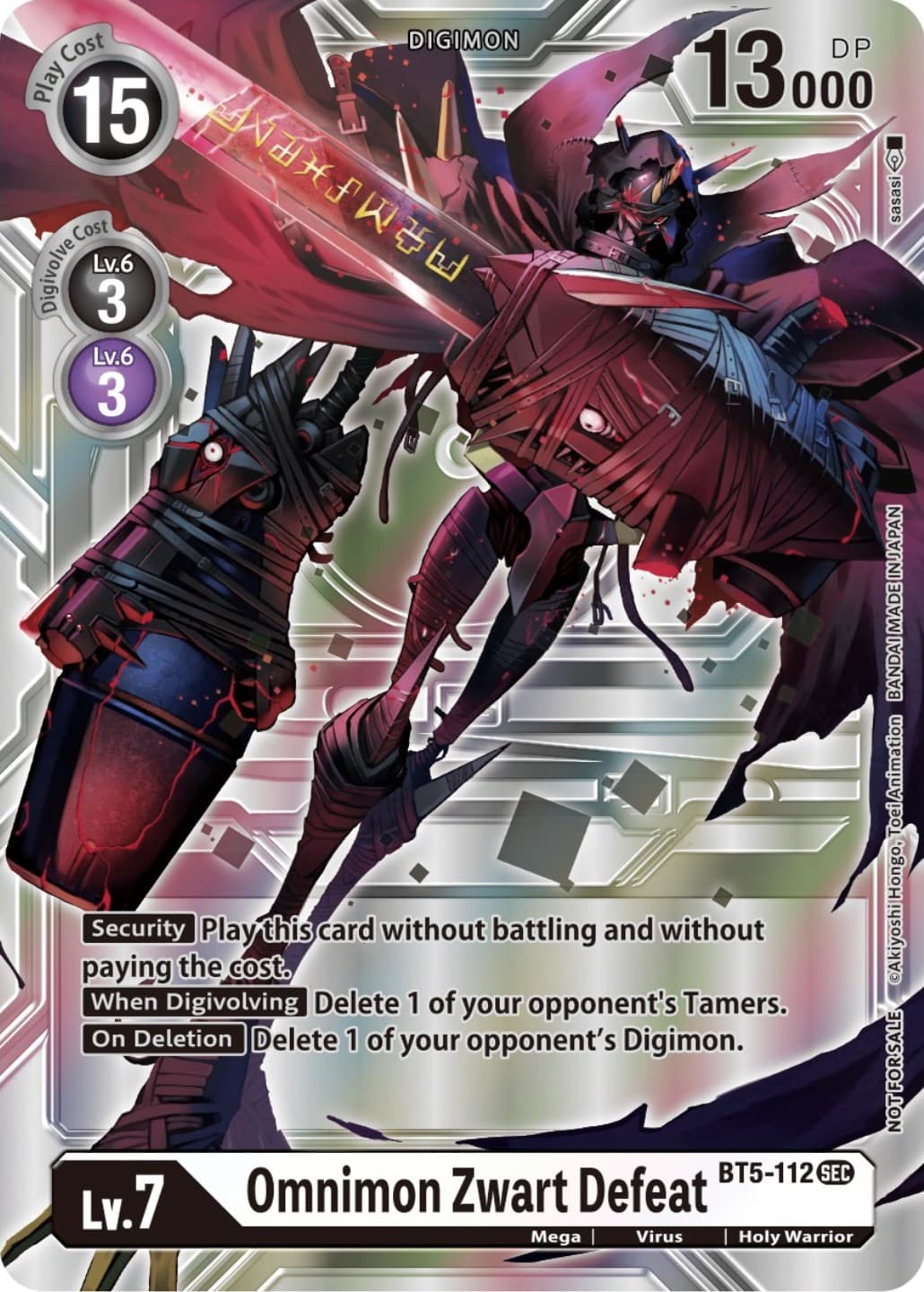 Omnimon Zwart Defeat (Silver Alternate Art) — Alternative Being Booster card