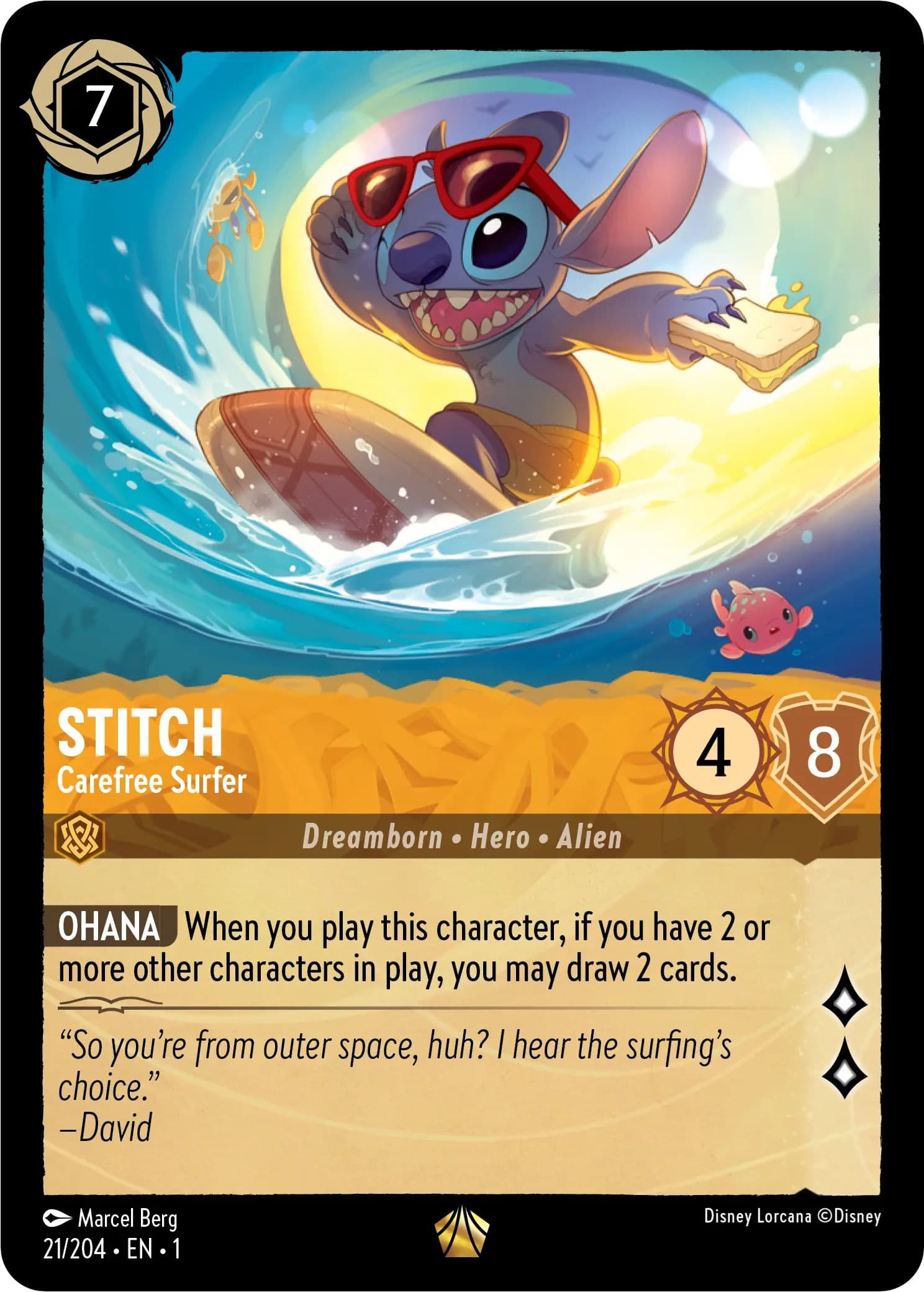 Stitch - Carefree Surfer — The First Chapter card