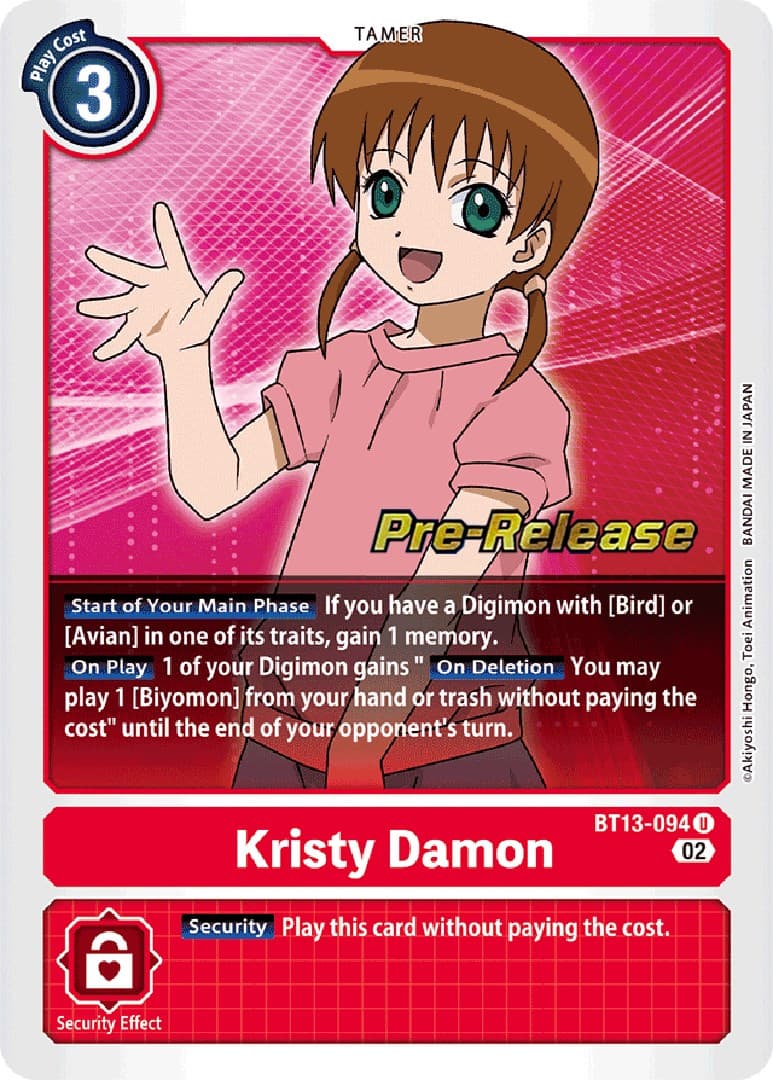 Kristy Damon — Versus Royal Knights Pre-Release Cards card