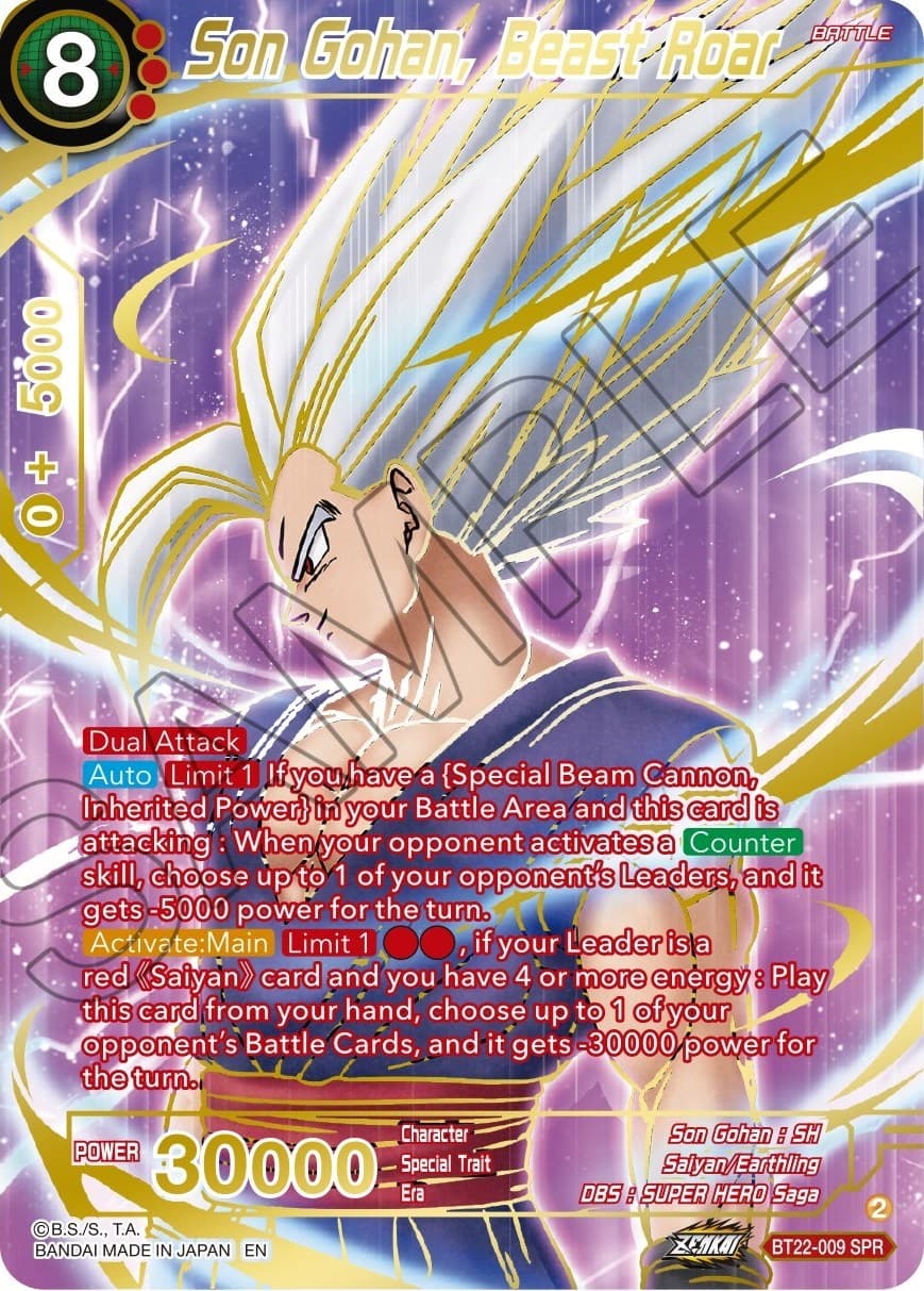 Son Gohan, Beast Roar (SPR) — Critical Blow card