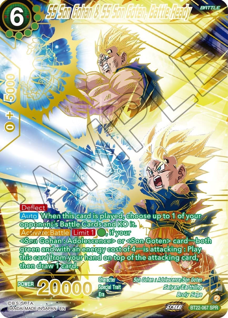 SS Son Gohan & SS Son Goten, Battle Ready (SPR) — Critical Blow card