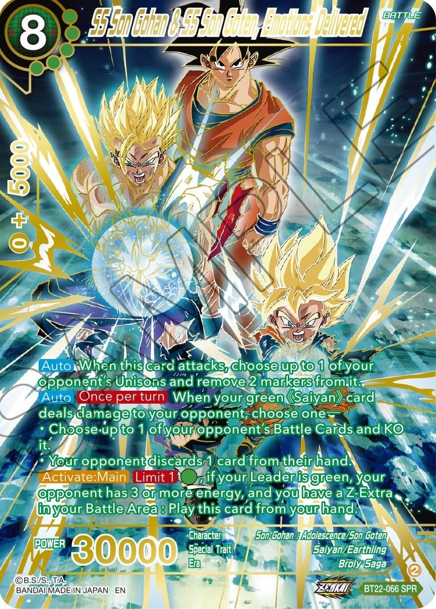 SS Son Gohan & SS Son Goten, Emotions Delivered (SPR) — Critical Blow card