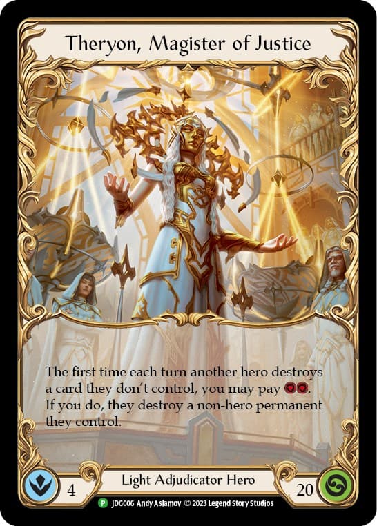 Theryon, Magister of Justice - JDG006 — Flesh and Blood: Promo Cards card