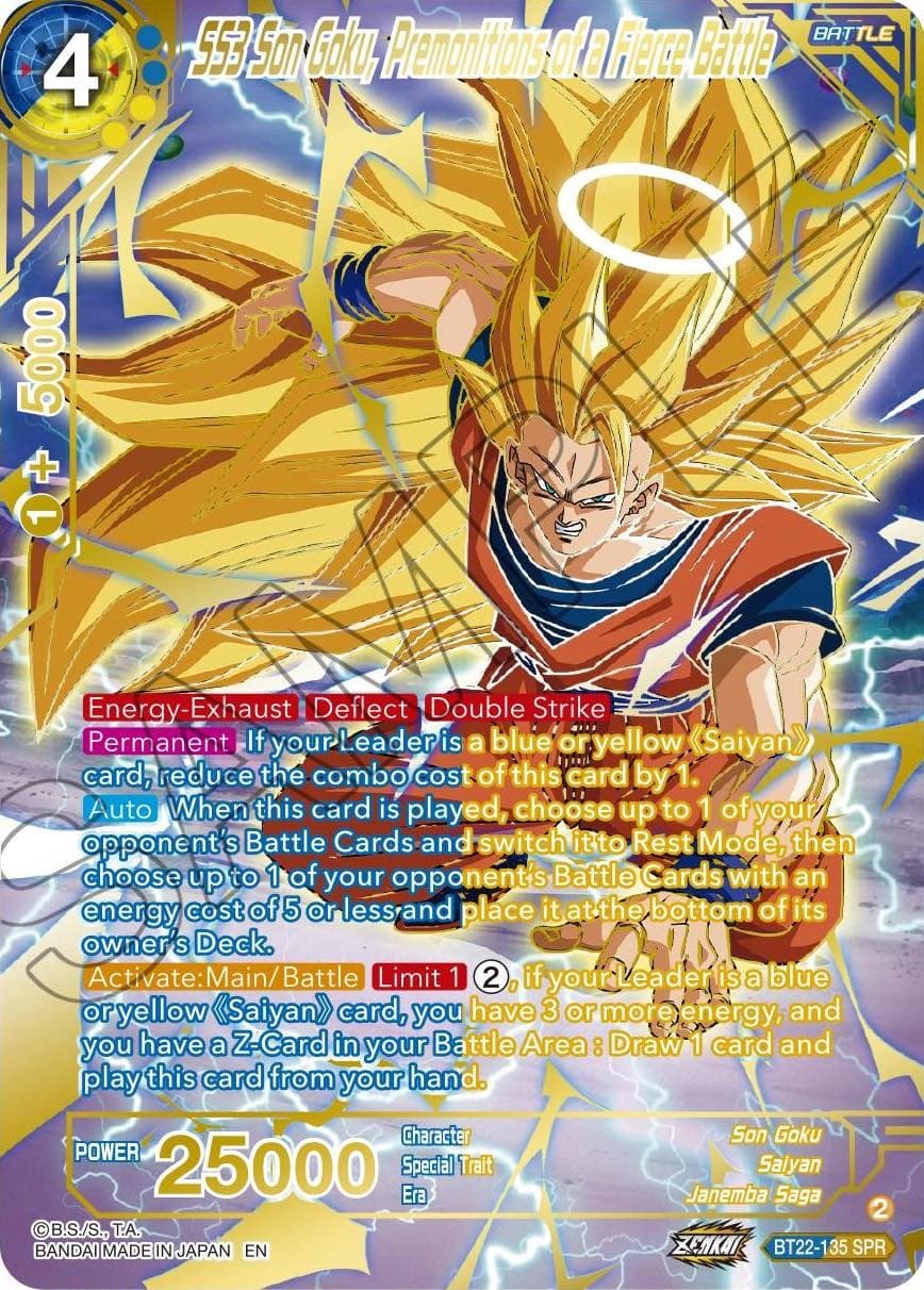 SS3 Son Goku, Premonitions of a Fierce Battle (SPR) — Critical Blow card