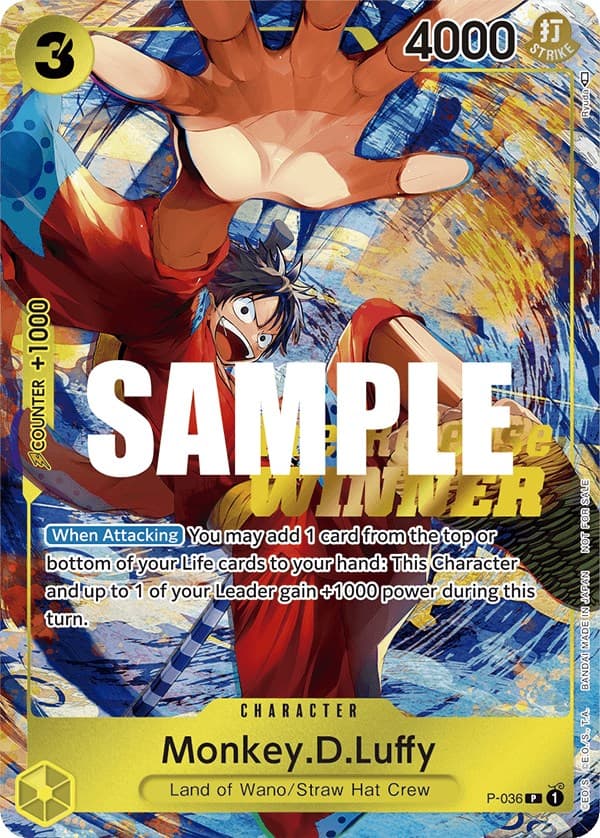 Monkey.D.Luffy (Pre-Release Tournament) (Winner) — One Piece Promotion Cards card