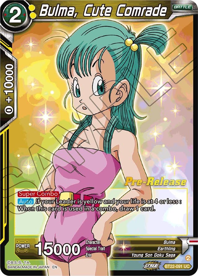 Bulma, Cute Comrade — Critical Blow Pre-Release Cards card